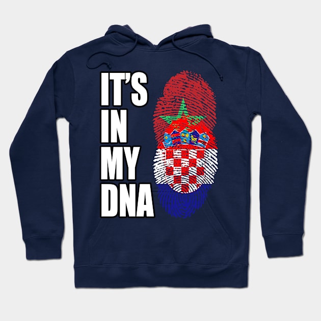 Croatian And Moroccan Mix DNA Flag Heritage Hoodie by Just Rep It!!